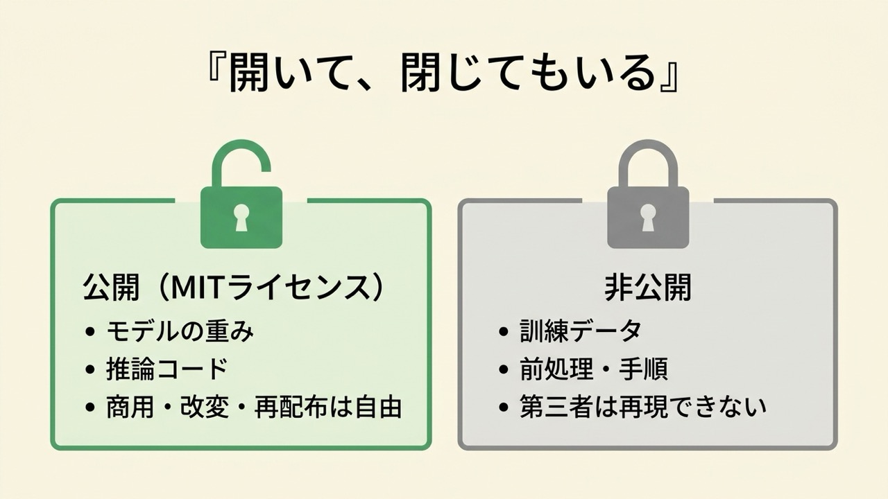 オープンウェイト 公開と非公開