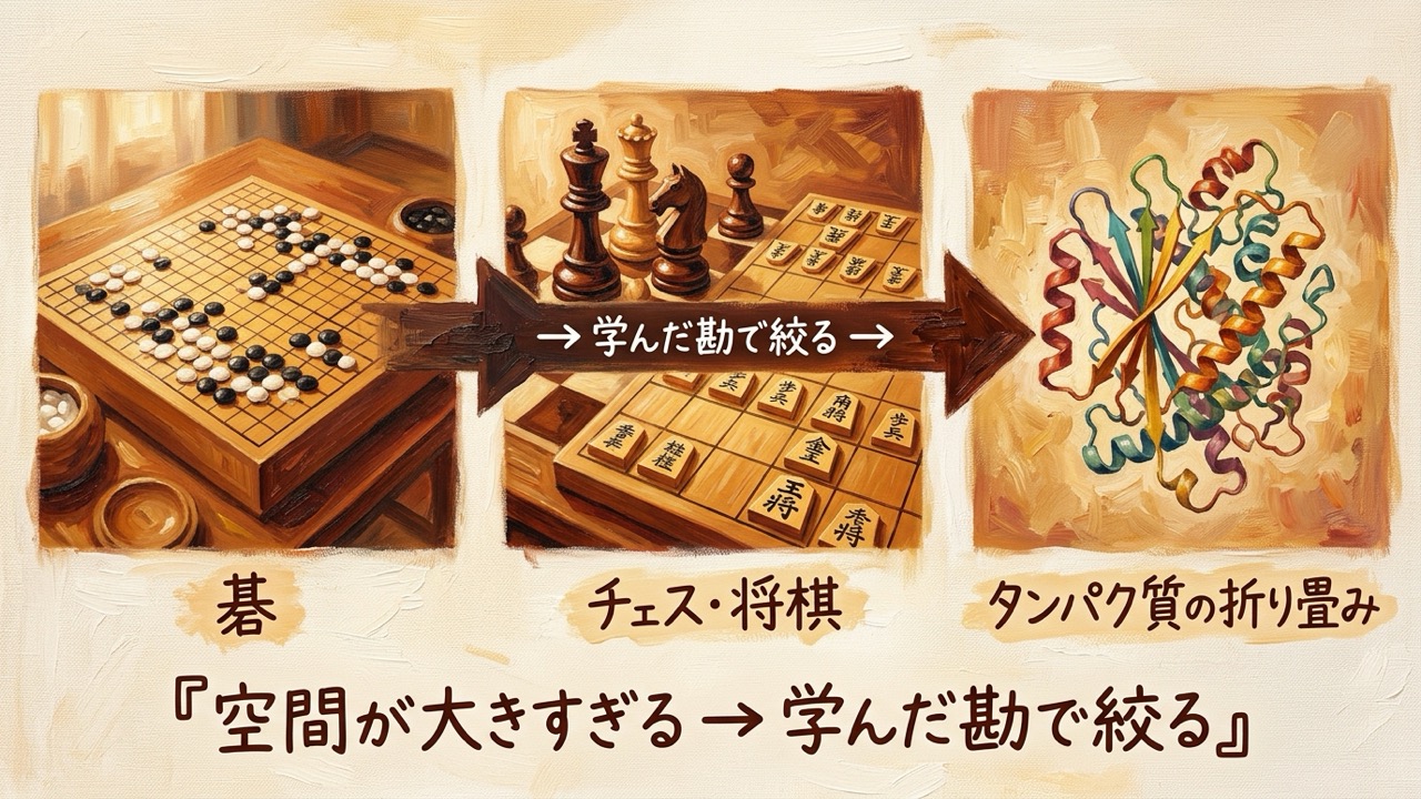 碁からチェス将棋タンパク質への横展開