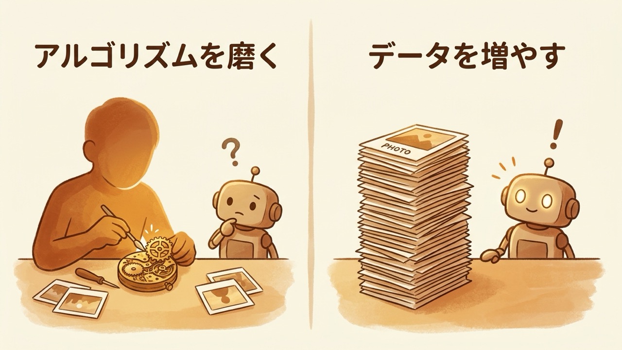 アルゴリズムを磨く vs データを増やす