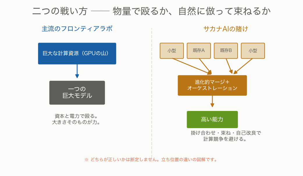 物量と束ねるの対比図