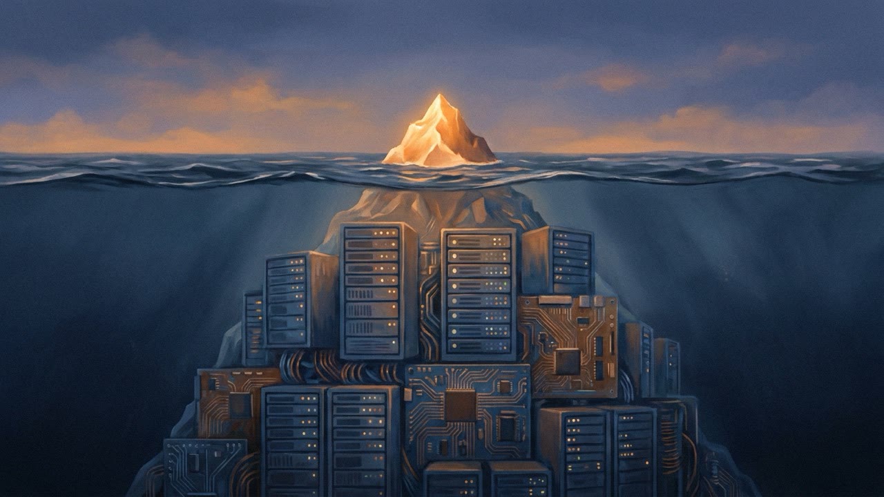 データセンターのコストを氷山にたとえたイラスト