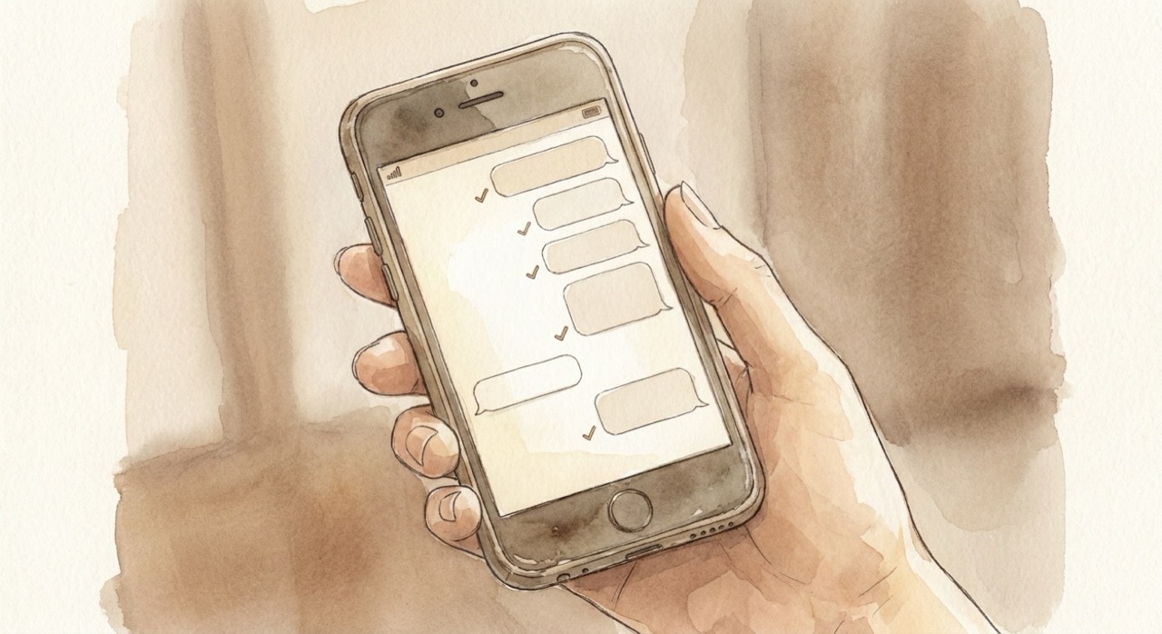 既読を示す小さな青いしるし